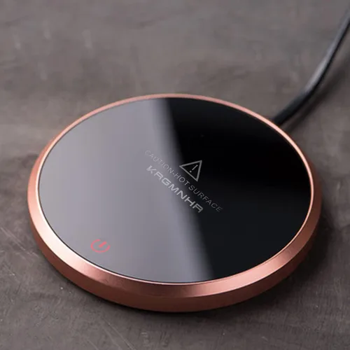 Calentador de tazas de café de 18 vatios de apagado automático para uso en el escritorio de la oficina en casa, calentador eléctrico de bebidas, Oro