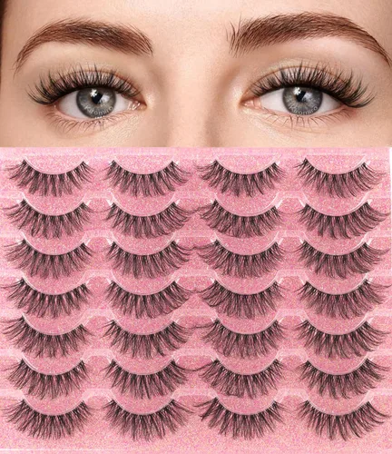 Miniatura 3 de Pestañas de aspecto natural, pestañas de imitación de visón, pestañas finas de banda transparente de 16mm, pestañas postizas naturales de ojo