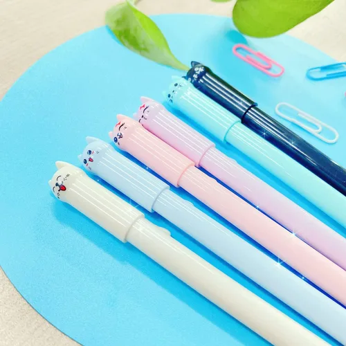 Miniatura 8 de Bolígrafos lindos de dibujos animados de animales Kawaii Pen lindo bolígrafo de gato de 0.020 in bolígrafos de tinta negra bolígrafos para la 10