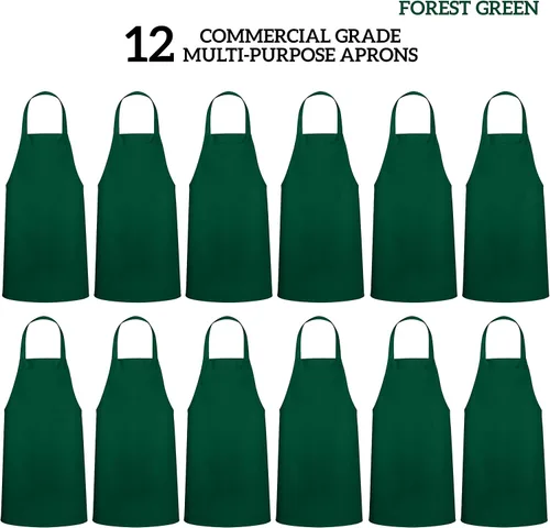 Miniatura 3 de Green Lifestyle - Juego de 12 delantales unisex, color negro, lavables a máquina, para cocina, manualidades, barbacoa, dibujo, exteriores