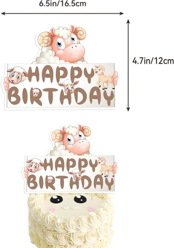 Miniatura 4 de Juego de decoraciones de fiesta de ovejas, 38 unidades, blanco, unisex, para adultos y niños, perfecto para cumpleaños, baby showers, celebraciones