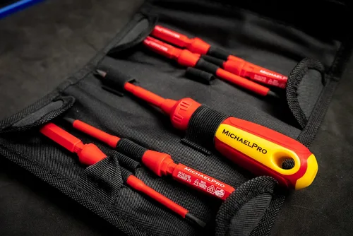 Miniatura 6 de MichaelPro Juego de destornilladores aislados, destornillador aislado de 1000 voltios con cuchillas intercambiables, bolsa de herramientas