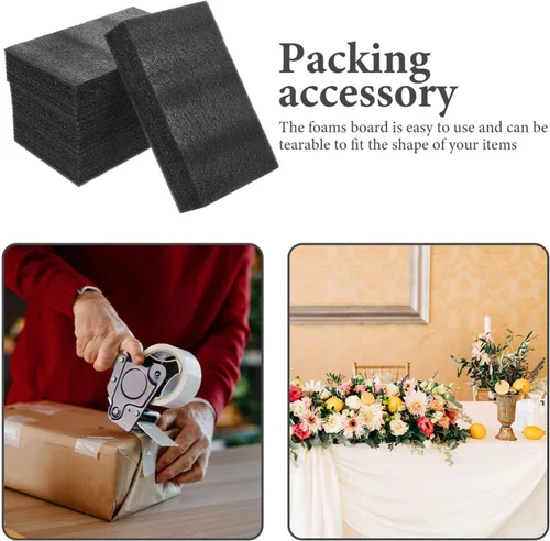 Miniatura 2 de EXCEART Bloques de espuma multiusos para embalaje, 4 piezas, almohadillas de espuma para embalaje de manualidades, insertos con elasticidad para uso