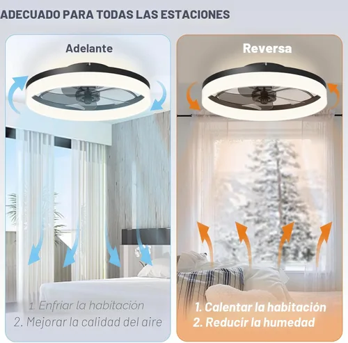 Miniatura 5 de VOLISUN Ventiladores de Techo de Perfil Bajo con Luces y Control Remoto, Ventilador de Techo Fandelier de Montaje Empotrado, 3000K-6500K Luz de Negro