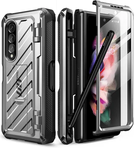 Miniatura 17 de SUPCASE Funda para Galaxy Z Fold 3 con soporte para bolígrafo S (Unicorn Beetle Pro), [protector de pantalla y soporte integrados]