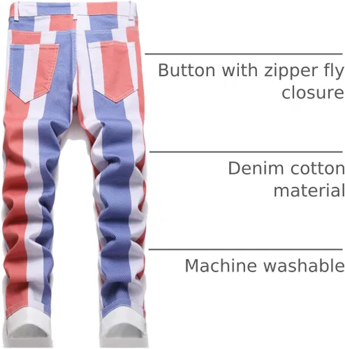 Miniatura 142 de Enrica Pantalones vaqueros estampados casuales para hombre