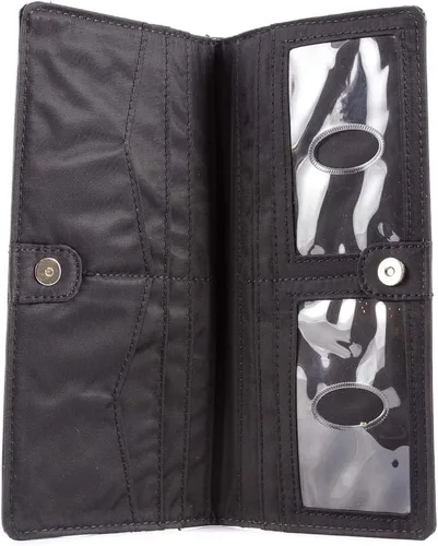 Miniatura 5 de Big Skinny Billetera ejecutiva de piel para mujer con pliegue doble, porta hasta 40 tarjetas