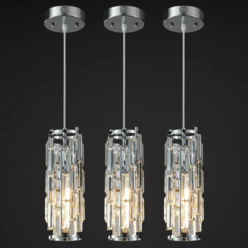 Miniatura 10 de LMQNINE Lámpara colgante de 4 luces doradas modernas, mini candelabros de cristal, lámpara colgante ajustable para cocina, isla, comedor, dormitorio