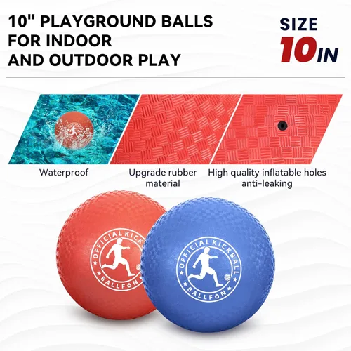 Miniatura 5 de Pelotas de juegos Kickball, pelotas de goma Dodge Balls para niños y adultos, dodgeballs de balonmano, pelota de patada para interior y exterior