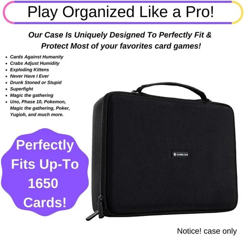 Miniatura 8 de Estuche extragrande duro Caseling (2 filas) para Juego de tarjetas C. A. H. Para el juego principal de tarjetas y 6 expansiones más. Incluye 6 Negro