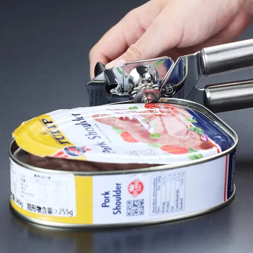 Miniatura 7 de Berglander Abrelatas, abrelatas de acero inoxidable de mano, abrelatas manual de borde liso, resistente 4. plateado