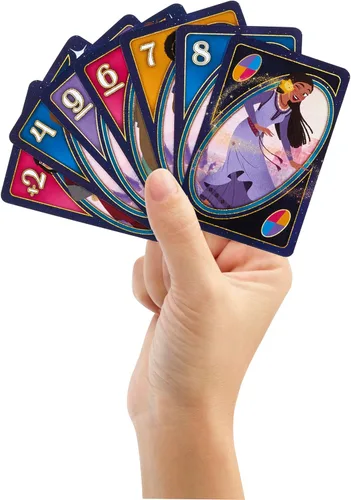 Miniatura 2 de Mattel Games UNO - Juego de cartas de deseos de Disney para niños, noche familiar y adultos con personajes de la película y regla especial, 2 a 10