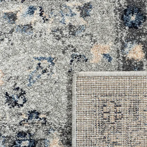 SAFAVIEH Colección Charleston Alfombra de Acento - 2 pies x 5 pies, Gris & Gris Oscuro, Diseño Oriental con Efecto Desgastado, No Desprende Pelusa y
