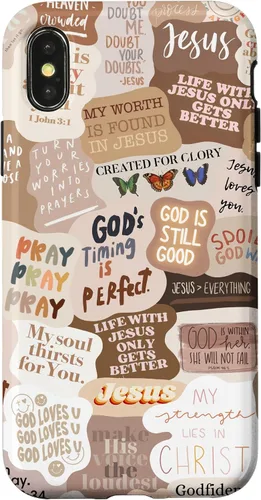 Miniatura 5 de Funda estética para iPhone 17 con frases positivas con versículos bíblicos cristianos
