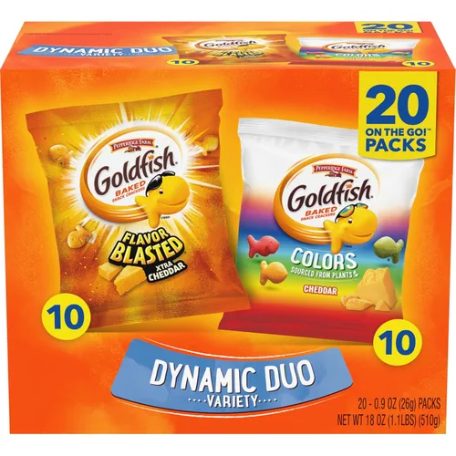 Miniatura 11 de Goldfish Galletas de Queso Cheddar, Galletas de Snack Horneadas, Paquetes de Snack de 1 onza para Llevar, Caja de 20