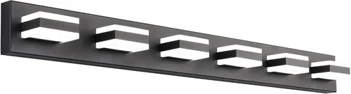 Miniatura 18 de SOLFART Luces de tocador de baño negras regulables LED modernas sobre el espejo, iluminación de baño negra para la pared del baño S8568 (5 luces)
