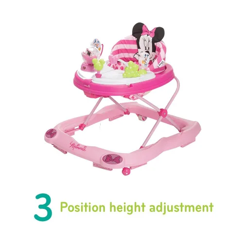 Miniatura 2 de Andadores y centro de actividades para bebés Minnie Mouse de Disney Baby, andador rosa con música y luces de purpurina