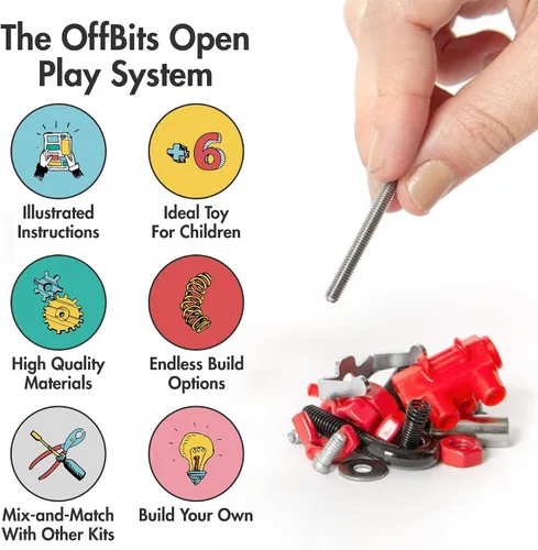 Miniatura 8 de The Off Bits - Juego de erectores: mini juguetes STEM de animales para niños de 6 años, juegos de construcción de juguetes con tuercas y tornillos