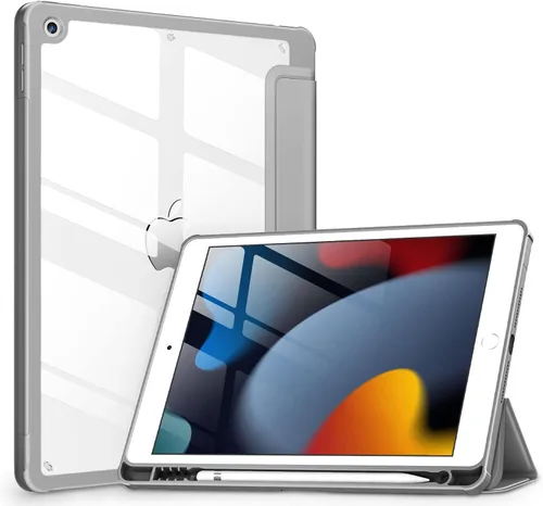 Miniatura 20 de VIKESI - Funda para iPad de 9ª / 8ª / 7ª generación de 10.2 pulgadas (lanzada en 2021/2020/2019), parte trasera transparente, cubierta de marco