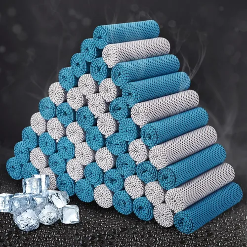 Miniatura 17 de Honoson Toalla de enfriamiento a granel – Toallas frescas para cuello y cara, microfibra transpirable y deportiva para gimnasio, yoga, viajes, Azul