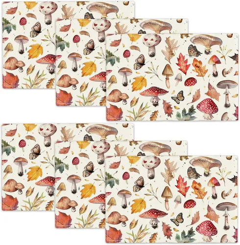 Miniatura 22 de Juego de 4 manteles individuales con diseño de pájaros, acuarela, lavables, para el hogar, fiesta, cocina, interior y exterior, restaurantes, 4