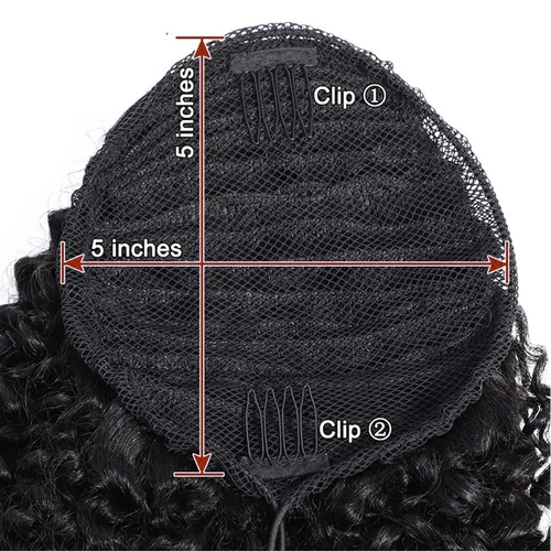 Miniatura 4 de Extensiones de cabello rizado para cola de caballo, cabello rizado para cola de caballo, extensión de cabello humano virgen brasileño