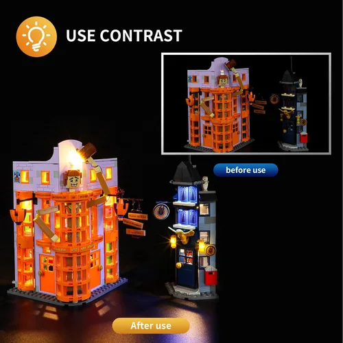 Miniatura 4 de Vaodest Luz LED para Lego 76422 Diagon Alley: Weasleys' Wizard Wheezes Set, diseño y configuración compatible con el modelo 76422