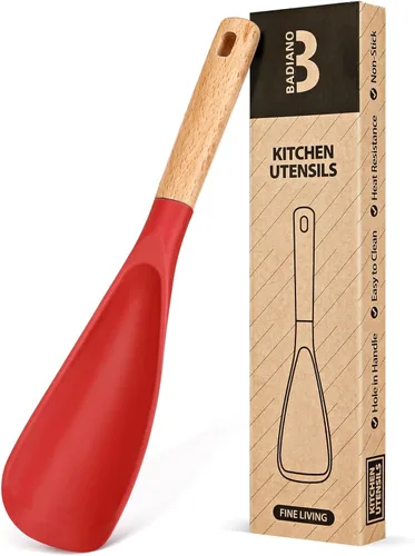 Miniatura 10 de Cuchara de cocina para utensilios de cocina antiadherentes, ideal para cocinar y servir silicona mate resistente sin BPA, cuchara con mango de Azul
