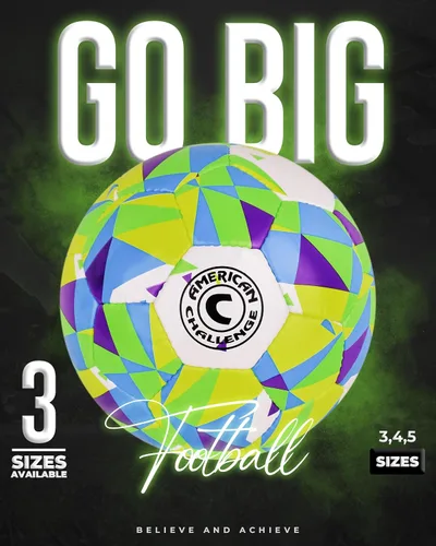 Miniatura 3 de American Challenge Tempo Balón de fútbol – Balón de fútbol profesional para campos de césped – Pelotas de fútbol duraderas cosidas a máquina de TPU
