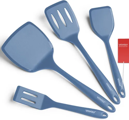Juego de espátulas de silicona, espátula volteadora de silicona resistente al calor de 600°F para cocinar, utensilios de cocina antiadherentes y