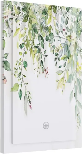 Miniatura 80 de Placas de pared de eucalipto verde de una sola palanca, estilo rústico, cubierta de interruptor de luz de 1 cuadrilla, hojas de árbol, cubiertas