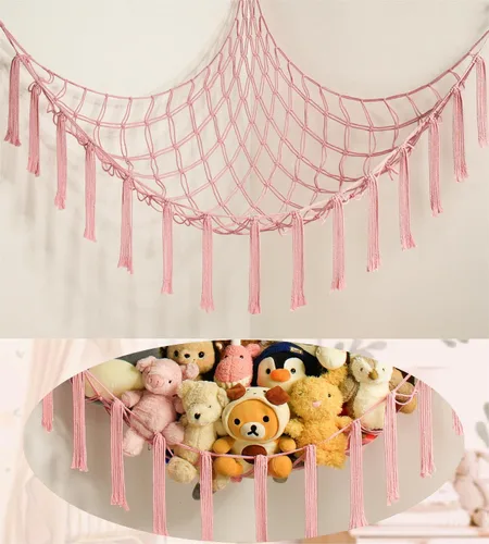 Miniatura 7 de mirolam Hamaca para Animales de Peluche - Red Grande para Animales de Peluche para Juguetes de Esquina - Organizador de Almacenamiento Colgante