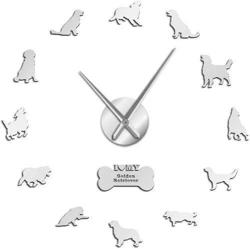 Miniatura 8 de Kit de reloj acrílico moderno para diseño de pared, reloj de pared sin marco 3D con calcomanías de espejo para decoración de sala de estar, B-27