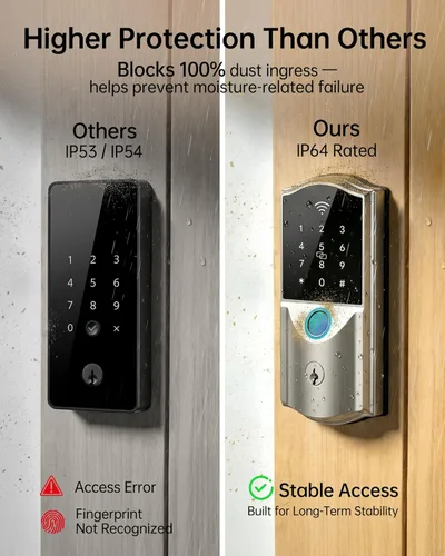 Miniatura 6 de Cerradura Inteligente WiFi para Puerta Principal – Cerrojo Electrónico de Entrada sin Llave Firstriver con Huella Dactilar Biométrica y Teclado