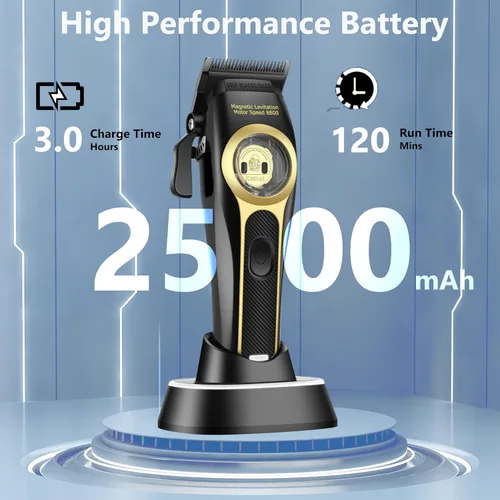 Miniatura 3 de KEMEI 2373 - Cortadora de pelo profesional para hombres, cortadora de pelo inalámbrica con motor de levitación magnética de 8800 RPM, kit de corte