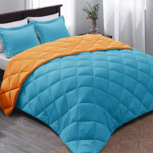Miniatura 15 de Juego de edredón Basic Beyond tamaño queen - Juego de edredón azul marino tamaño queen, reversible, para todas las estaciones, azul marino/gris, 1
