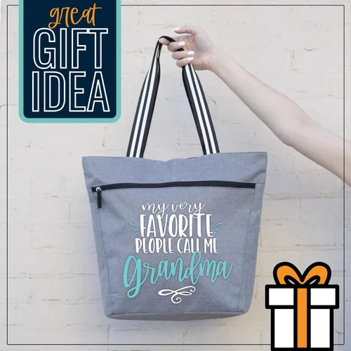 Miniatura 133 de Brooke & Jess Designs Bolso de mano para la abuela – Bolso de lona resistente con cremallera y bolsillo interior para la abuela para uso diario