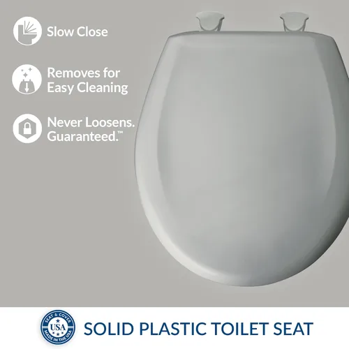 Miniatura 2 de Bemis Classic Colors - Asiento de inodoro de cierre lento, bisagras fáciles de limpiar y asiento de plástico duradero, fabricado en Estados Unidos