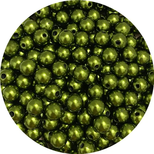 Miniatura 12 de 400 cuentas de perlas de satén de 0.315 pulgadas (0.315 in) redondas sueltas de plástico para hacer joyas, aretes, pulseras, collares, llaveros