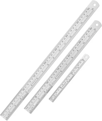 Miniatura 14 de Mr. Pen - Reglas de acero, reglas de metal de 15, 20, 30 y 35 cm, paquete de 4 unidades Plateado