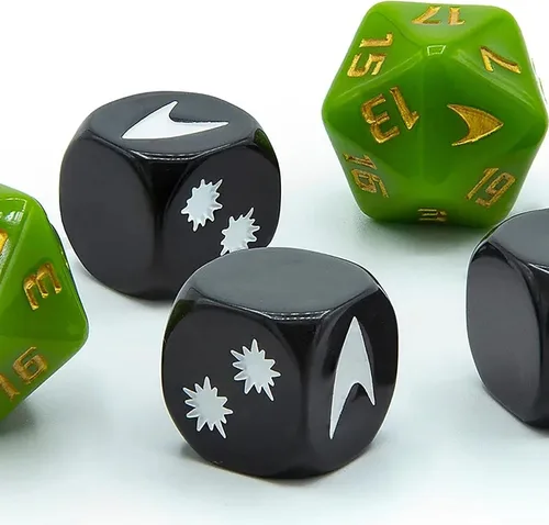 Miniatura 5 de Modiphius Entertainment Star Trek Adventures: Captain Kirk's Tunic Dice – Juego de dados de 6 piezas, color verde (MUH052045)