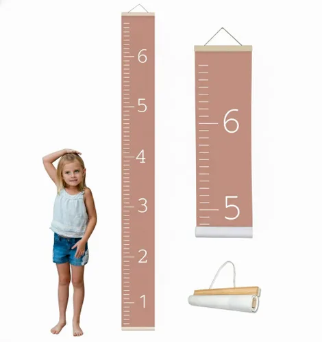 Miniatura 19 de Morxy Tabla de Crecimiento de Lona para Niños - Decoración de Pared Unisex para Habitación de Niños - Tabla de Medición de Altura - Cinta de Pared