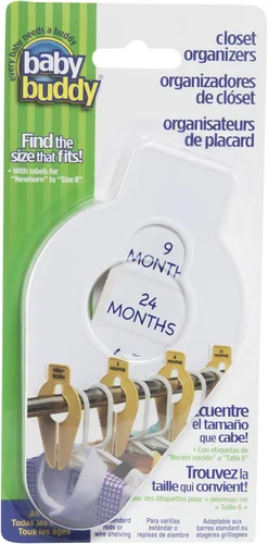 Baby Buddy Size-It Separadores organizadores para perchas de armario de niños y bebes, Paquete de 1, Blanco