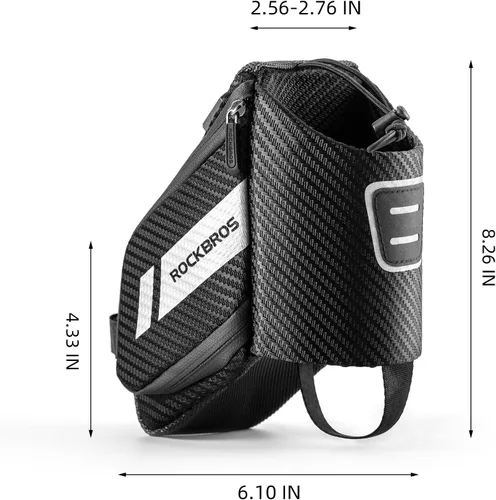 Miniatura 5 de Bolsa de sillín de bicicleta ROCKBROS con soporte para botella de agua, bolsa de bicicleta bajo el asiento, impermeable para bicicleta de carretera
