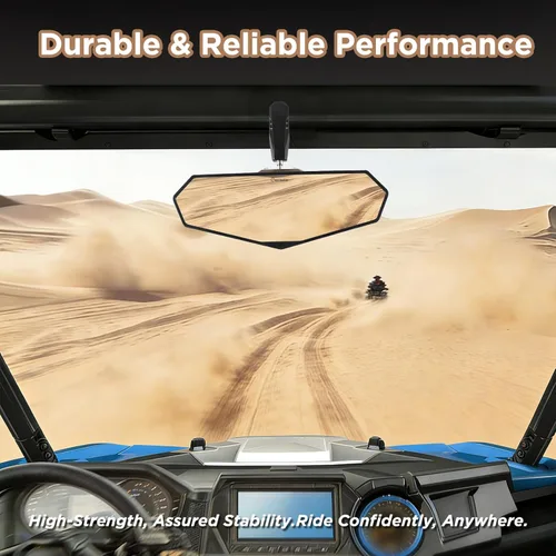 Miniatura 7 de Evermotor 1 juego de espejo central universal UTV para ATV, espejo retrovisor para jaulas de barra antivuelco de 1.6 a 2 pulgadas con abrazadera