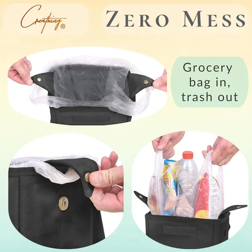 Miniatura 2 de Creathing - Bote de basura para coche, impermeable, con tapa, consola o asiento Negro