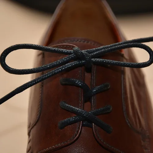 Miniatura 3 de VSUDO 2 Pairs Waxed Round Dress Shoe Laces for Mens Dress Shoes, 18" Thin Business Oxford Dress Shoelace, Dress Shoe Strings