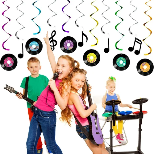 Miniatura 6 de 24 piezas de registro de notas musicales colgantes, registro de remolinos y música, letrero de decoración de pared con remolinos colgantes