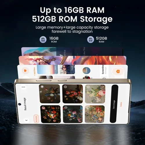 Miniatura 2 de JQAKP I25 Ultra Smartphone 16+512GB Android 14 Snapdragon 8 Gen 3 Cámara dual de 68MP+108MP Batería de 7000mAh Pantalla FHD+ de 6.99