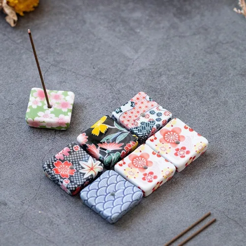 Miniatura 9 de Soporte de cerámica japonesa hecho a mano para incienso o quemador de incienso, bandeja única para recoger cenizas y regalo decorativo, decoración